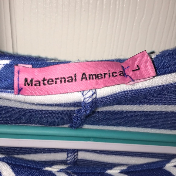 Maternal America Royal Blue Stripped Top - Picture 3 of 4